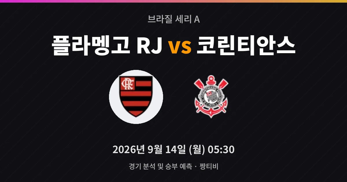 9월-14일 축구중계 질주하는 플라멩고, 흔들리는 코린티안스의 반격