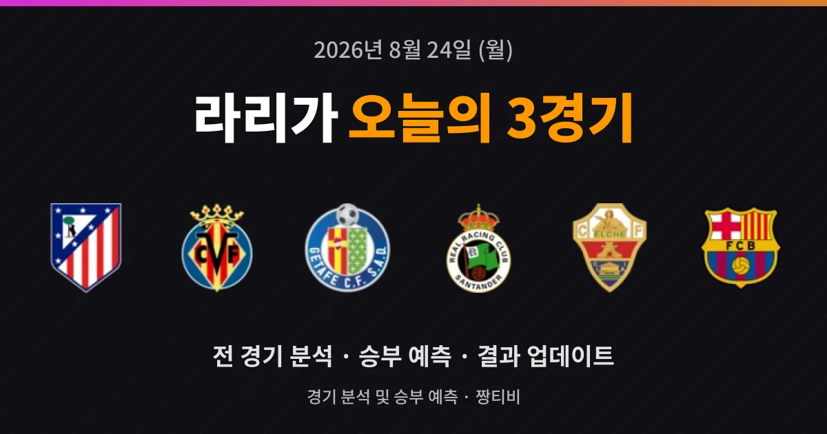 8월 24일 라리가 스포츠중계 3경기 프리뷰
