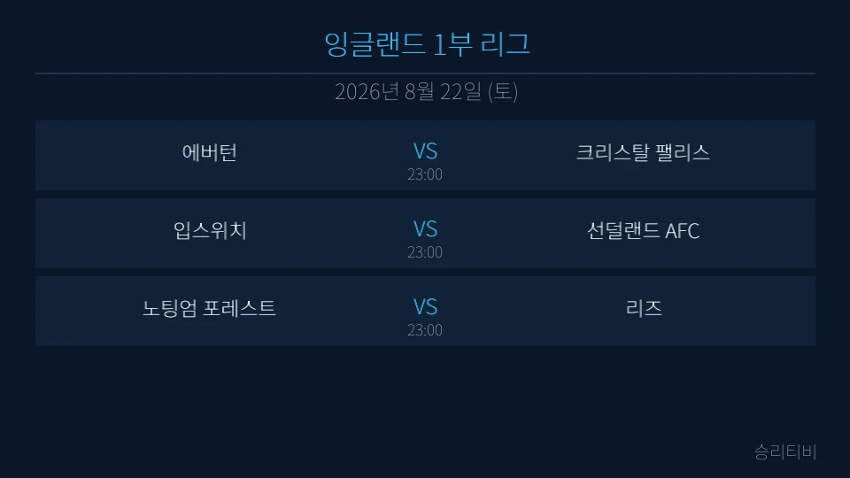 EPL 8월 22일 3경기 분석 대표 이미지