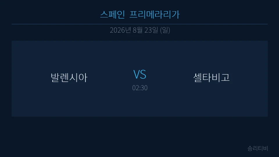 라리가 8월 23일 발렌시아 vs 셀타비고 분석 대표 이미지