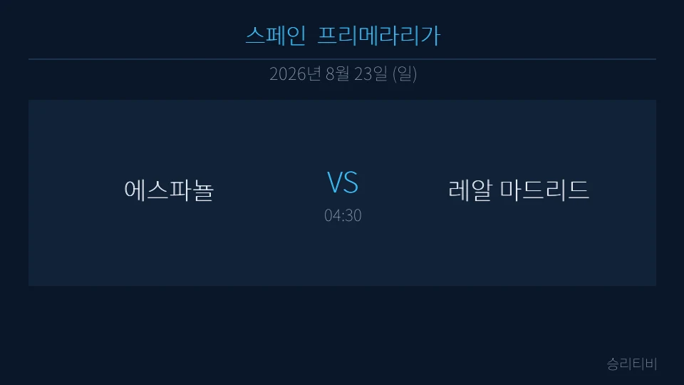 라리가 8월 23일 에스파뇰 vs 레알 마드리드 분석 대표 이미지