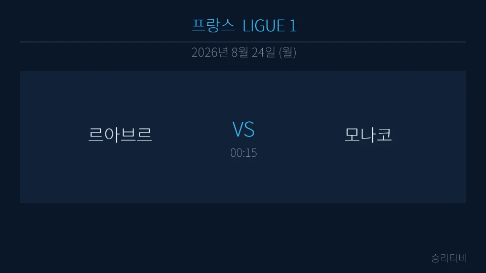 리그앙 8월 24일 르아브르 vs 모나코 분석 대표 이미지