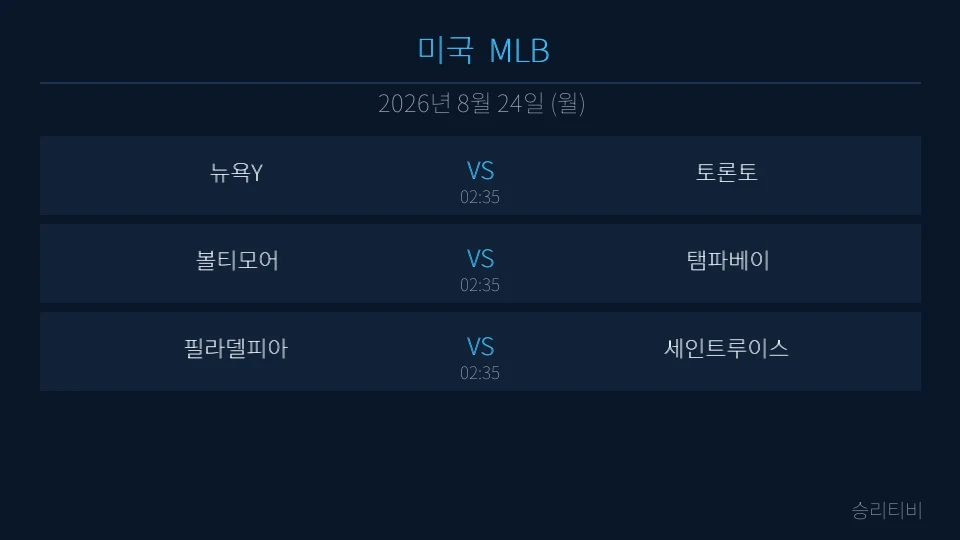 MLB 8월 24일 3경기 분석 대표 이미지