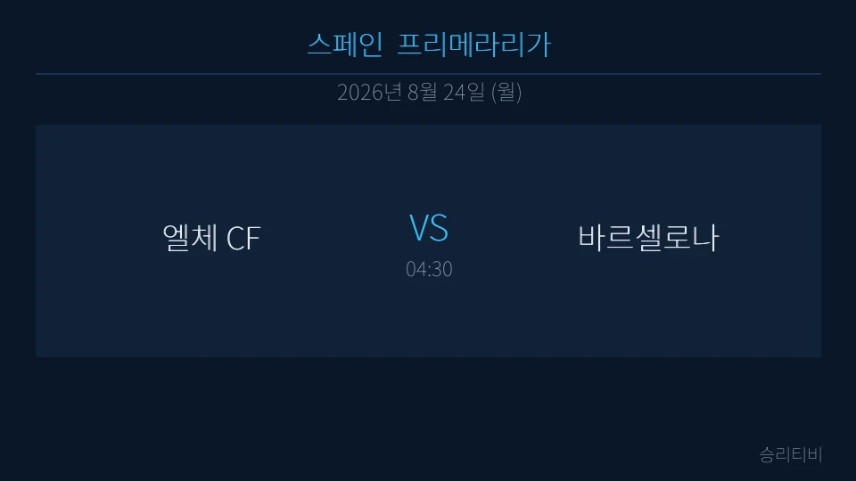라리가 8월 24일 엘체 CF vs 바르셀로나 분석 대표 이미지