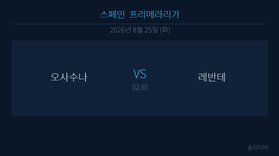 라리가 8월 25일 오사수나 vs 레반테 분석 대표 이미지