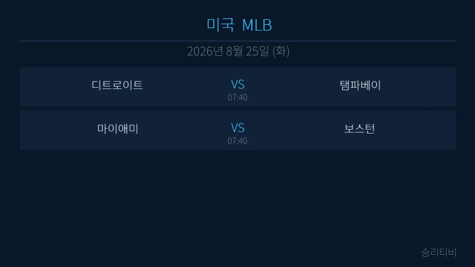 MLB 8월 25일 2경기 분석 대표 이미지