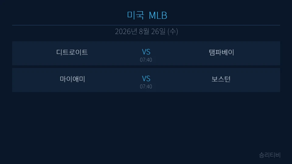 MLB 8월 26일 2경기 분석 대표 이미지