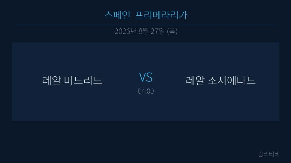라리가 8월 27일 레알 마드리드 vs 레알 소시에다드 분석 대표 이미지