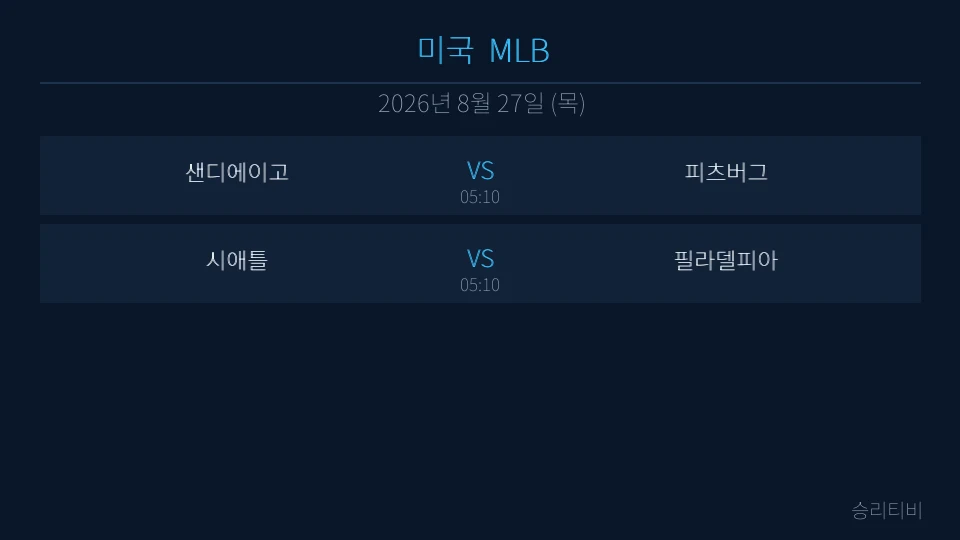 MLB 8월 27일 2경기 분석 대표 이미지
