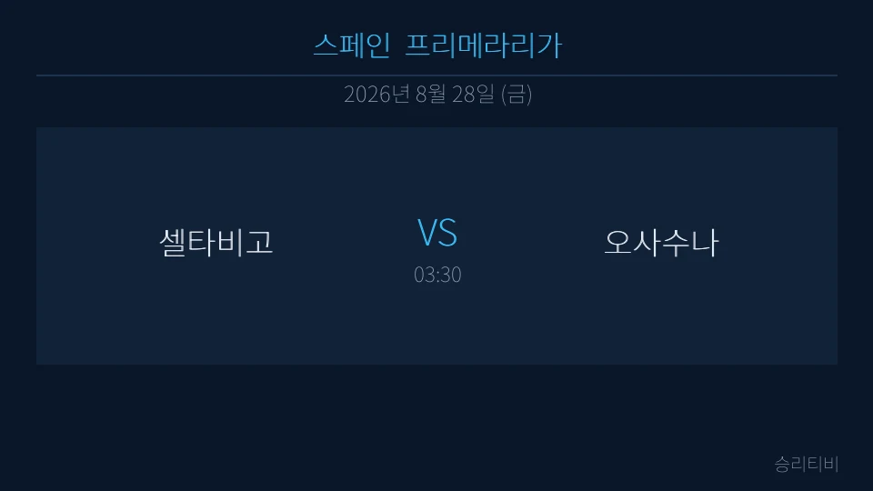 라리가 8월 28일 셀타비고 vs 오사수나 분석 대표 이미지