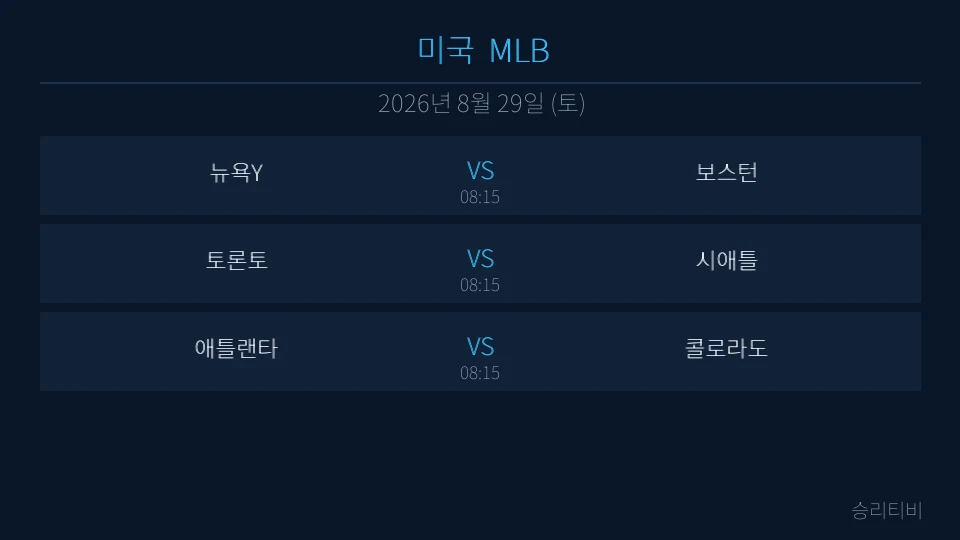 MLB 8월 29일 3경기 분석 대표 이미지
