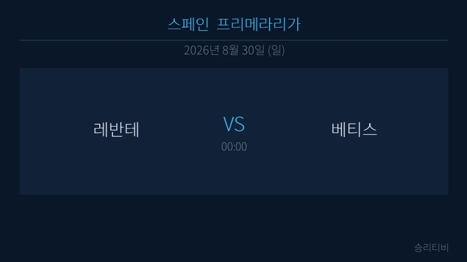라리가 8월 30일 레반테 vs 베티스 분석 대표 이미지