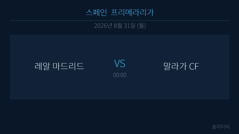 라리가 8월 31일 레알 마드리드 vs 말라가 CF 분석 대표 이미지