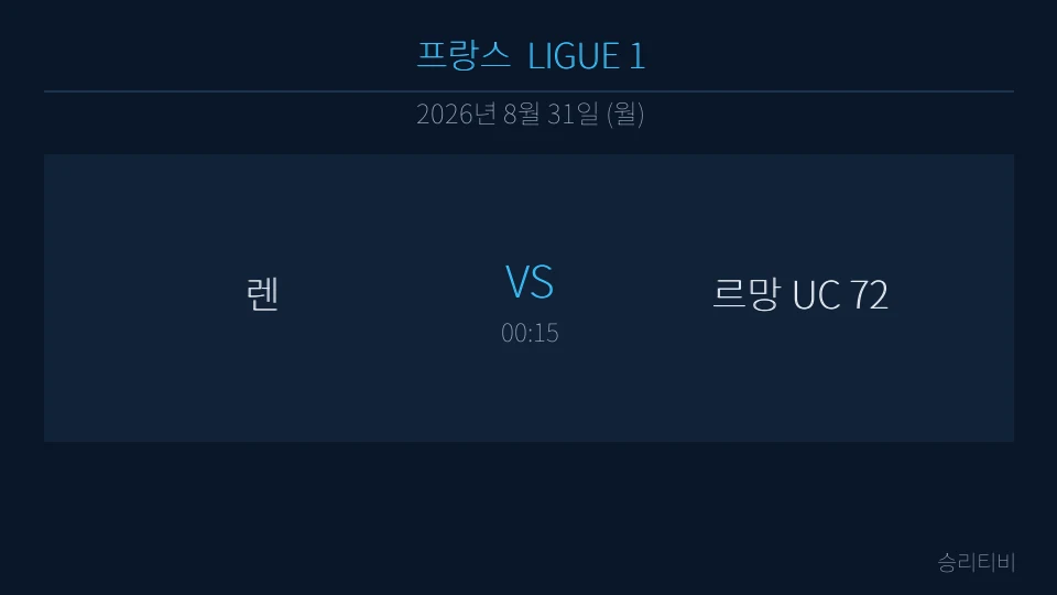 리그앙 8월 31일 렌 vs 르망 UC 72 분석 대표 이미지