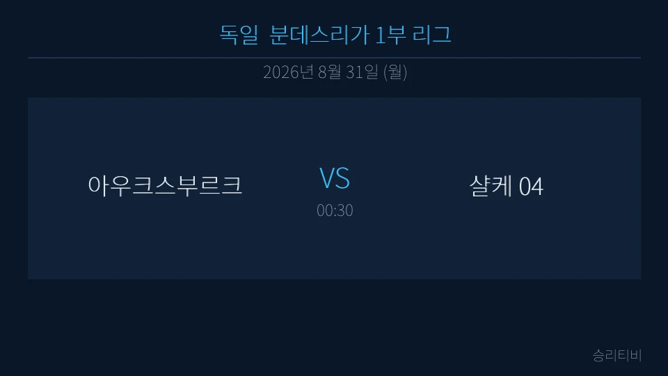 분데스리가 8월 31일 아우크스부르크 vs 샬케 04 분석 대표 이미지