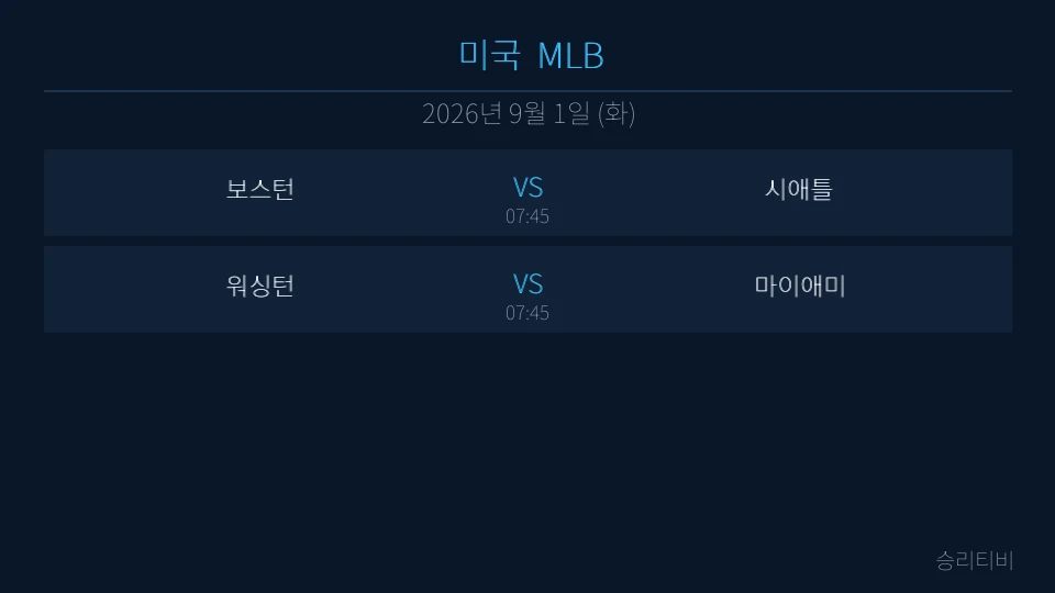 MLB 9월 1일 2경기 분석 대표 이미지
