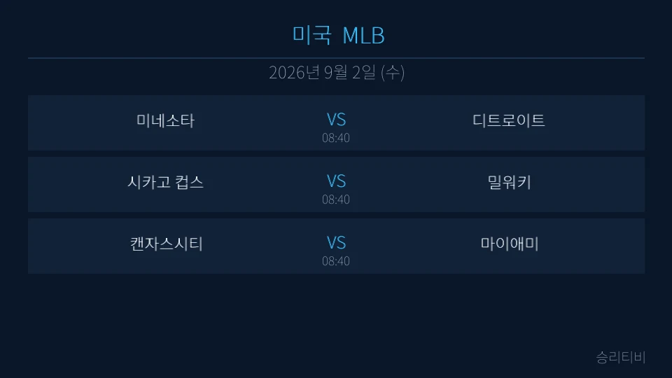 MLB 9월 2일 3경기 분석 대표 이미지