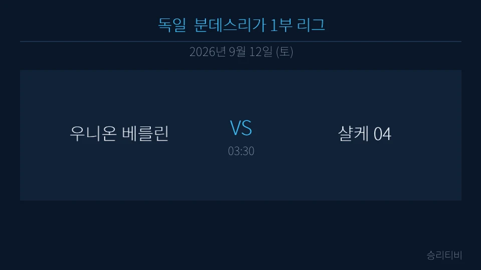 분데스리가 9월 12일 우니온 베를린 vs 샬케 04 분석 대표 이미지
