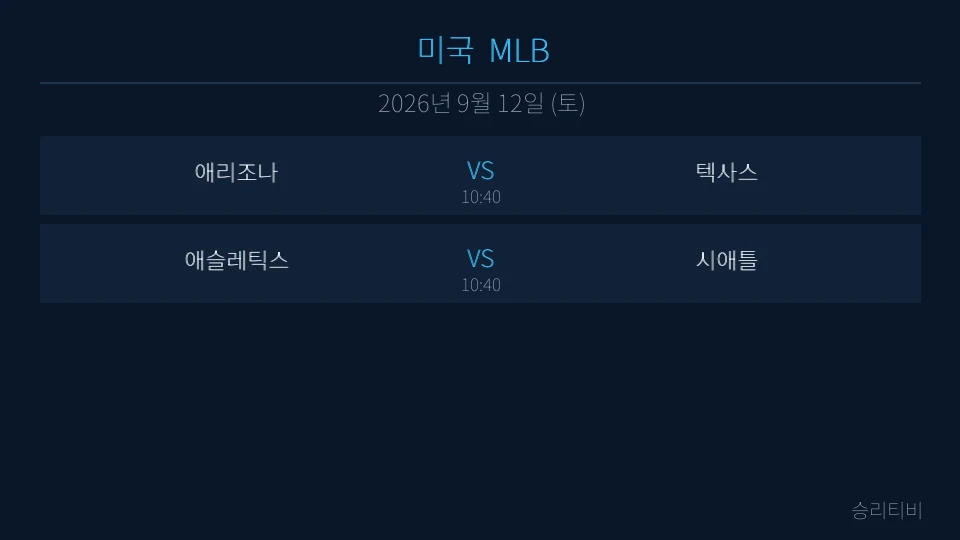 MLB 9월 12일 2경기 분석 대표 이미지