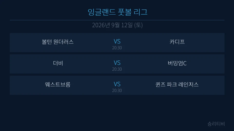 EFL 9월 12일 3경기 분석 대표 이미지