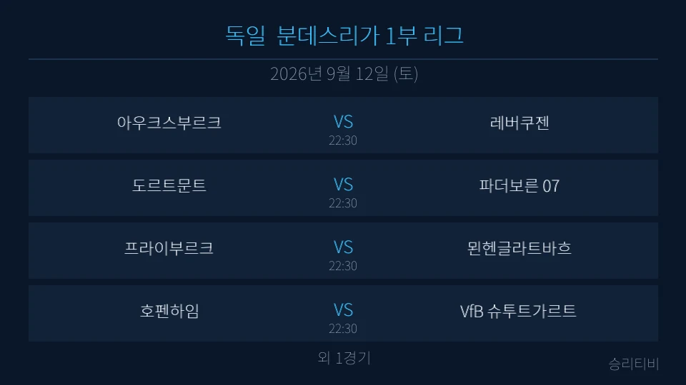 분데스리가 9월 12일 5경기 분석 대표 이미지