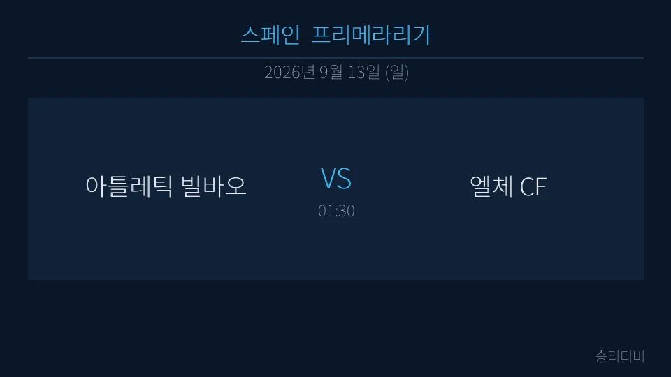 라리가 9월 13일 아틀레틱 빌바오 vs 엘체 CF 분석 대표 이미지