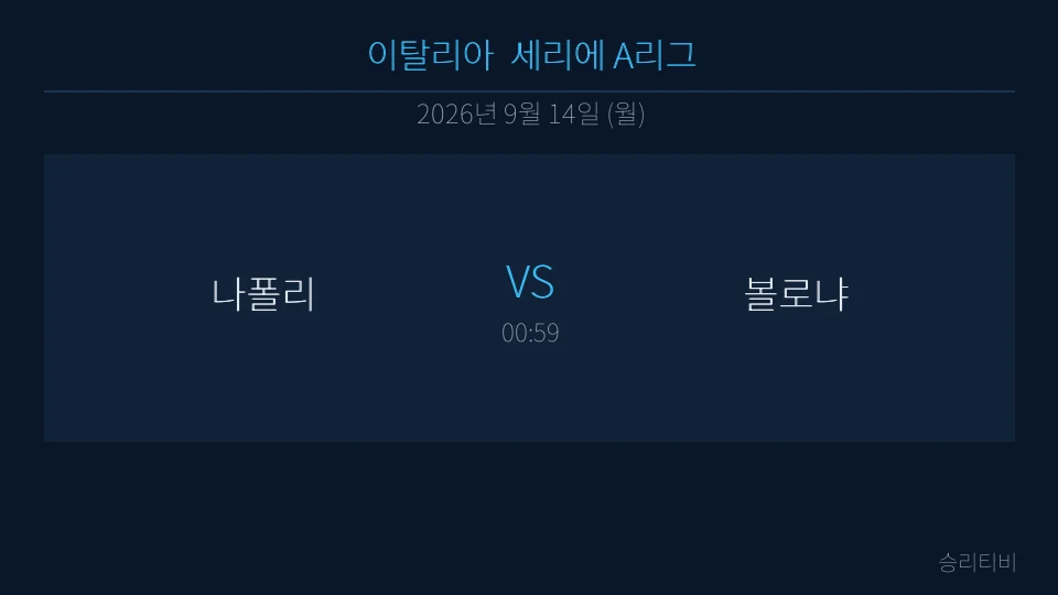 세리에 A 9월 14일 나폴리 vs 볼로냐 분석 대표 이미지