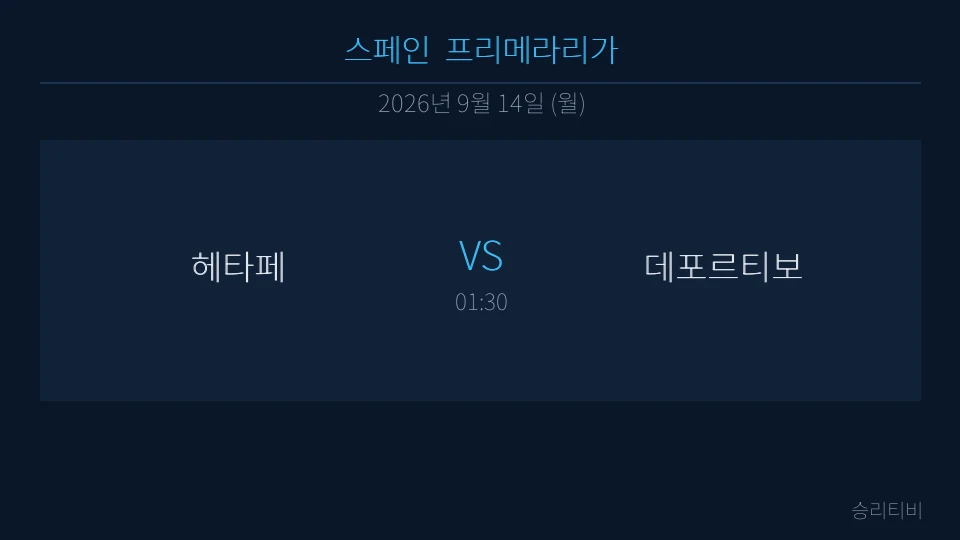라리가 9월 14일 헤타페 vs 데포르티보 분석 대표 이미지